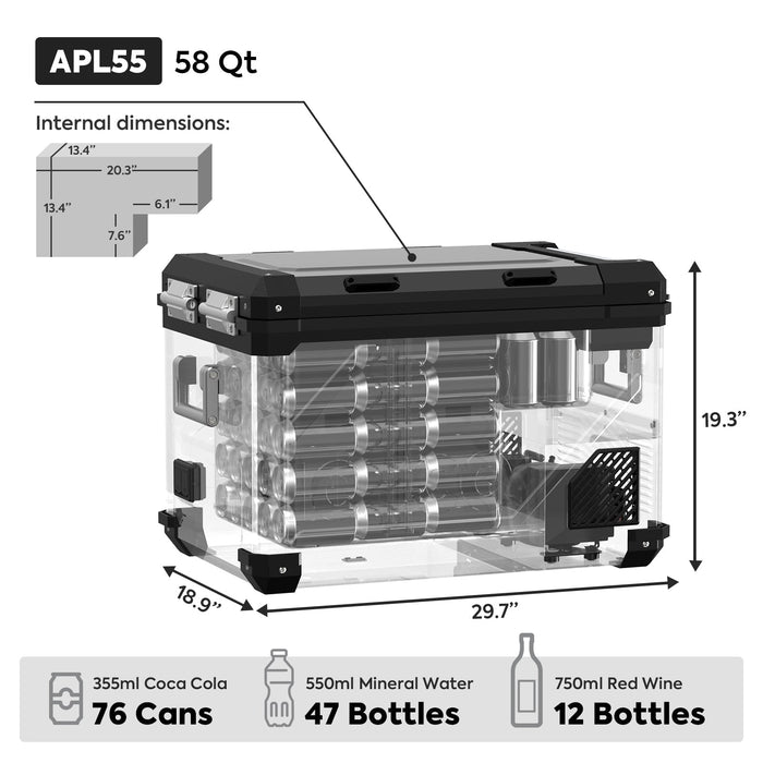 ICECO APL55 58QT Dual Zone 12 Volt Fridge Refrigerator