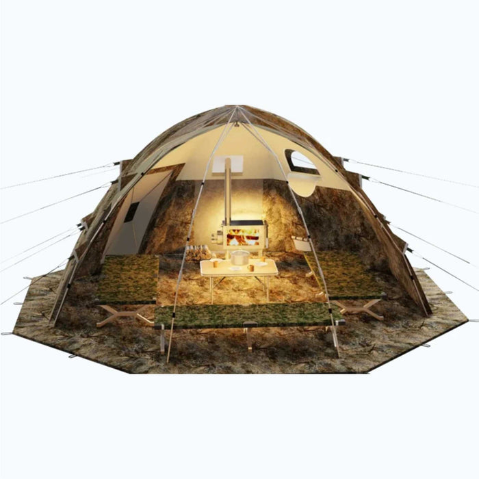 RBM Outdoors UP-5 All-Season 8-Person Premium Tent with Stove Jack