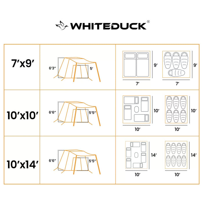 White Duck Outdoors 10'x10' Prota Canvas Tent Standard & Deluxe